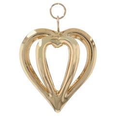 Yellow Gold Crown Heart Pendant, 14k Love