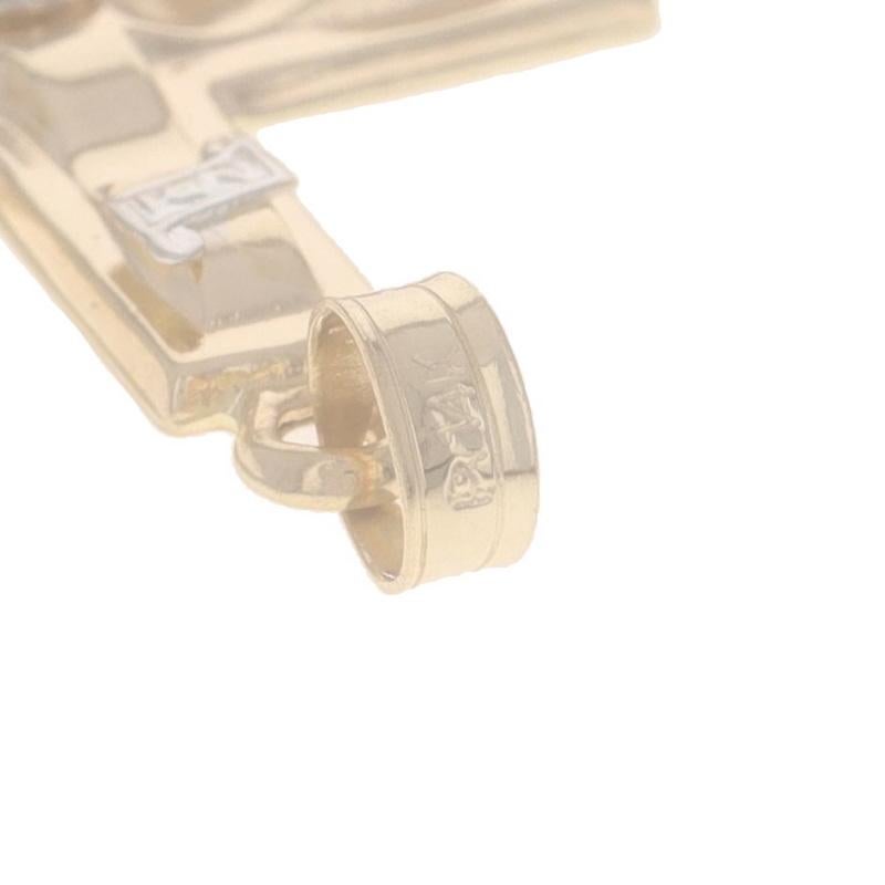 Yellow Gold Crucifix Pendant - 14k Cross Faith For Sale 1