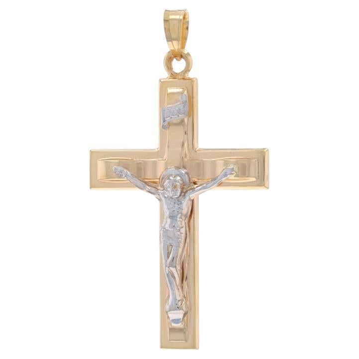 Yellow Gold Crucifix Pendant - 14k Cross Faith