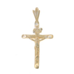 Yellow Gold Crucifix Pendant - 14k Cross