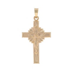 Yellow Gold Crucifix Pendant - 14k Faith