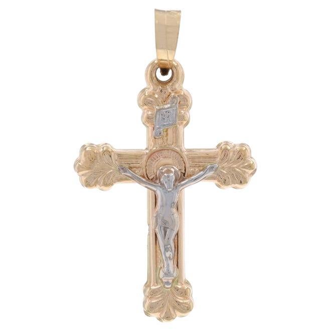 Yellow Gold Crucifix Pendant - 14k Faith For Sale