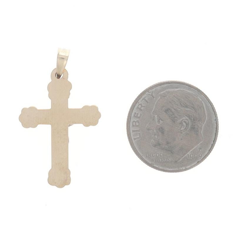Pendentif Crucifix en or jaune - 14k INRI Christianity Excellent état - En vente à Greensboro, NC