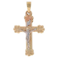 Pendentif Crucifix en or jaune - 14k INRI Christianity
