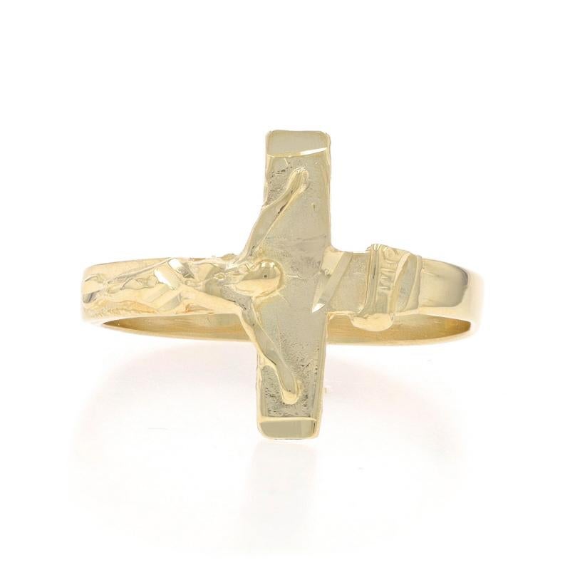 Taille : 6 1/4
Frais de taille : Up&Up 2 tailles pour $35 ou Down 1 taille pour $35

Contenu du métal : Or jaune 14k

Style : Déclaration
Thème : Crucifix, Croix Foi
Caractéristiques : Orientation est-ouest

Mesures

Hauteur de la face (du nord au