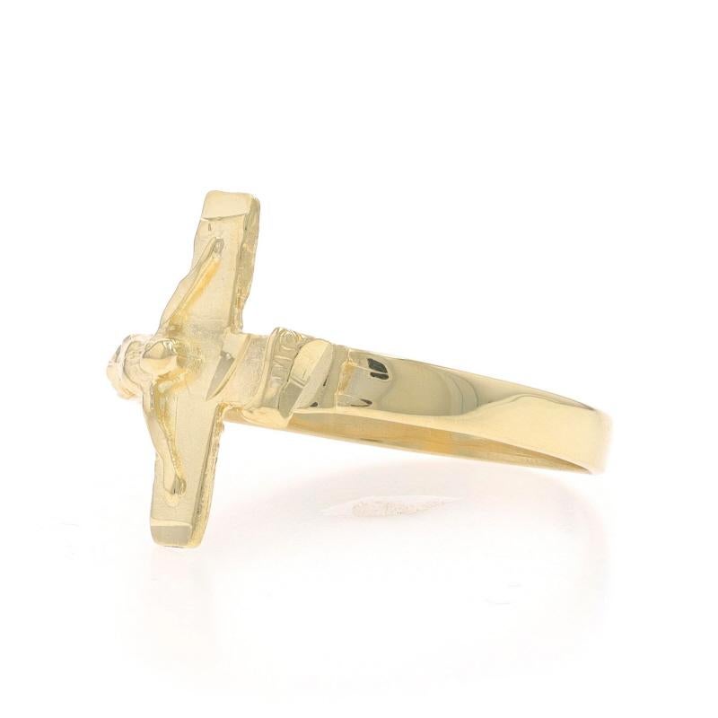 Bague d'affirmation Crucifix en or jaune 14 carats Pour femmes en vente