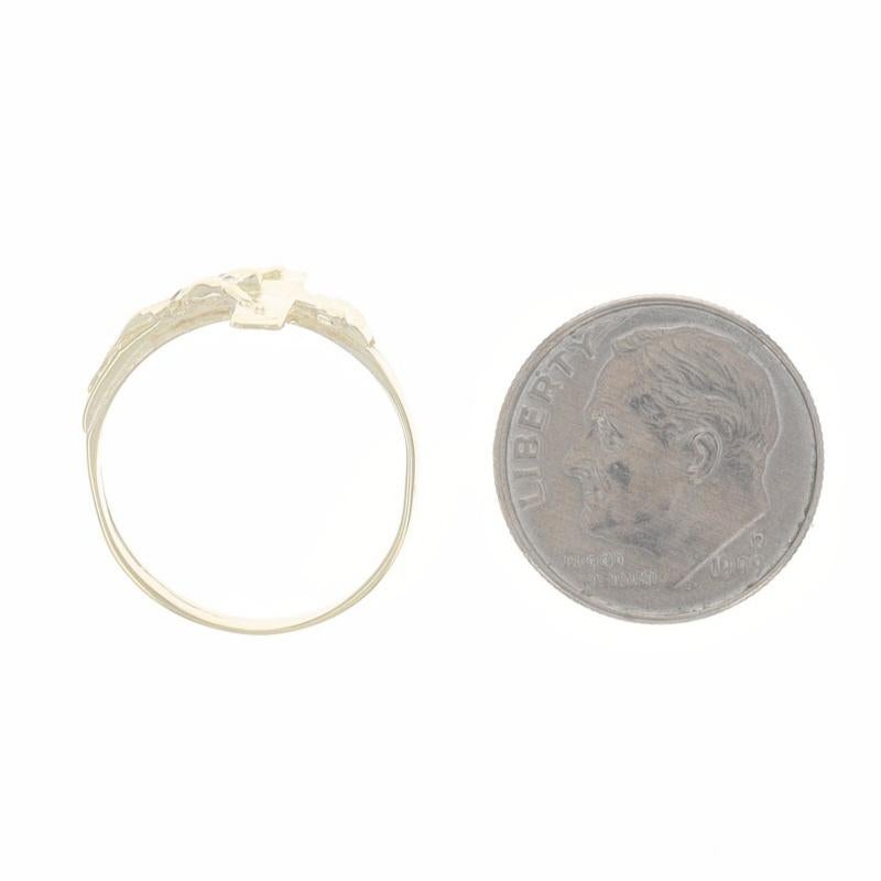 Bague d'affirmation Crucifix en or jaune 14 carats en vente 2