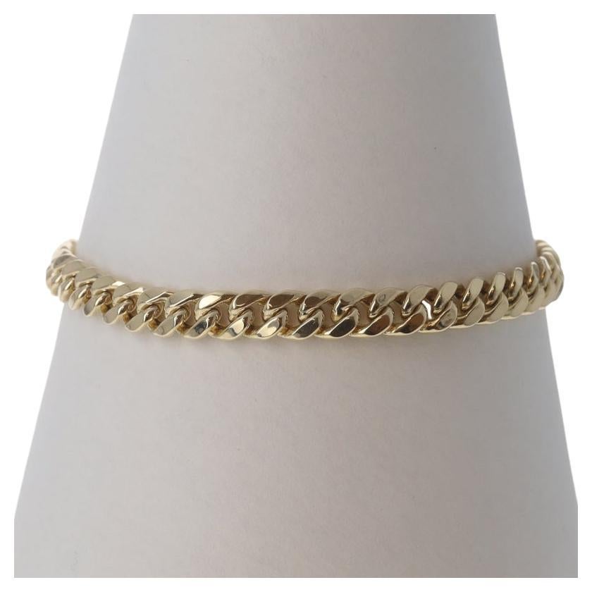 Bracelet pour homme en or jaune avec chaîne cubaine 8 1/2" - 14k