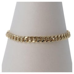 Yellow Gold Cuban Chain Men's Bracelet 8 1/2" - 14k Yellow Gold Cuban Chain Men's Bracelet 8 1/2" - 14k