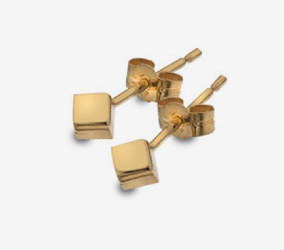 Clou cube en or jaune Unisexe en vente