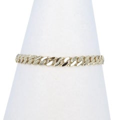 Yellow Gold Cubic Zirconias Curb Chain Men's Bracelet 7" 14k Round .25ctw