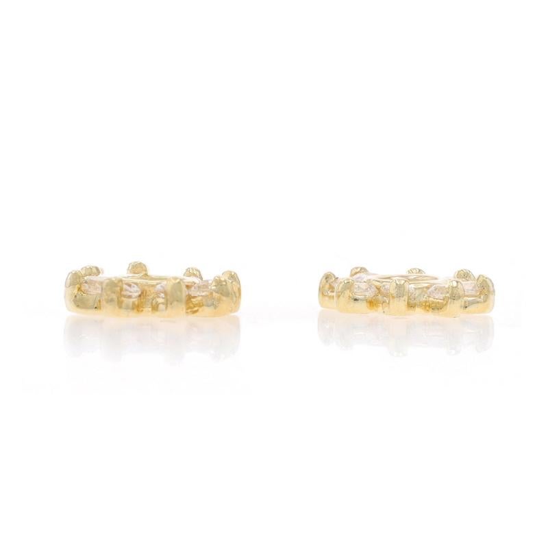 Women's Yellow Gold Cubic Zirconias Halo Earring Enhancers - 14k Round Brilliant .80ctw For Sale