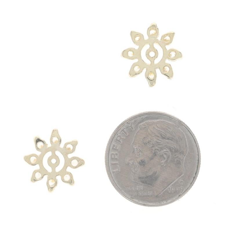 Yellow Gold Cubic Zirconias Halo Earring Enhancers - 14k Round Brilliant .80ctw For Sale 1