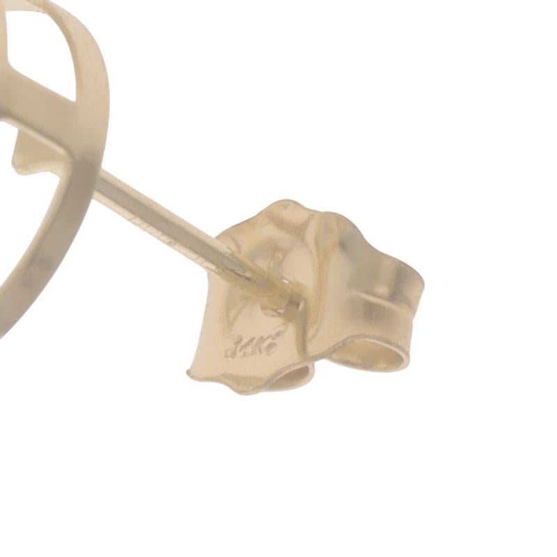 Boucles d'oreilles or jaune zirconias cubiques - 14k Round 1.50ctw Pierced en vente 1