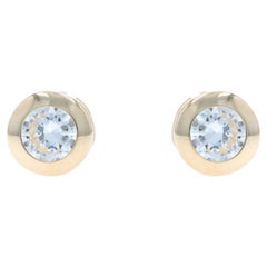 Orecchini in oro giallo con zirconi cubici - 14k Round 1.50ctw Pierced