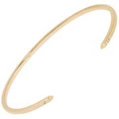 Yellow Gold Cuff Bracelet with Diamonds by Allison Bryan