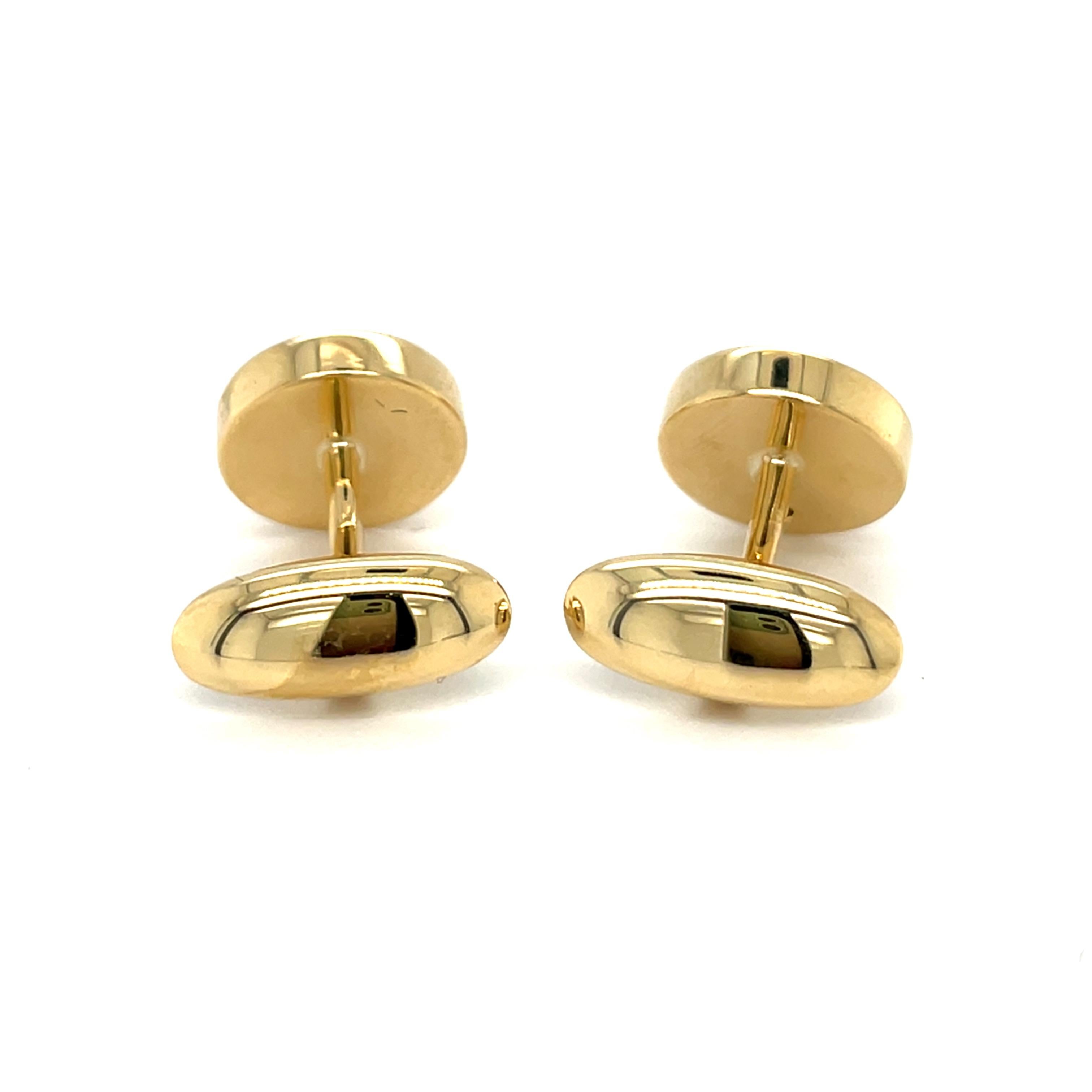 Contemporary Yellow Gold Cufflinks  For Sale