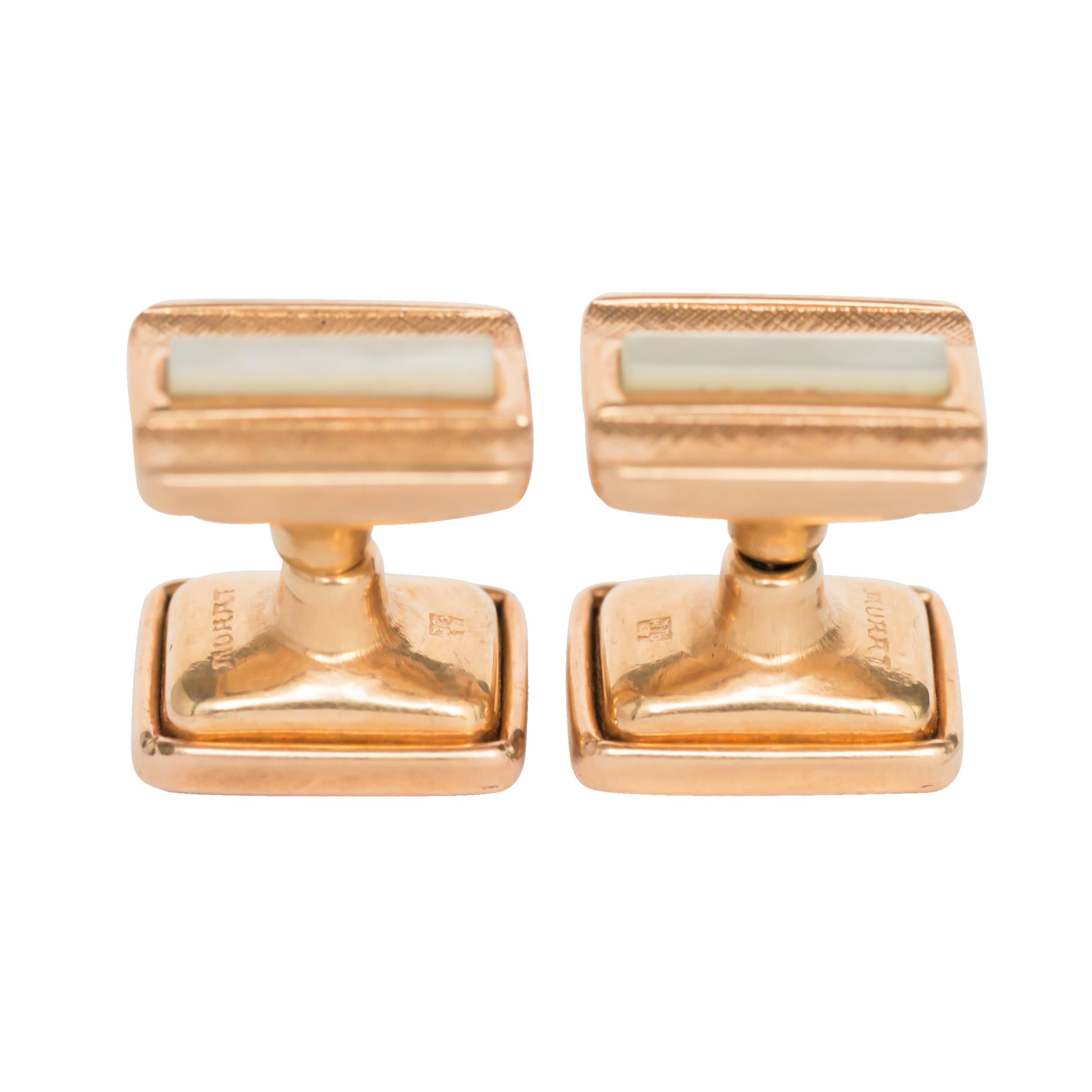 Edwardian Yellow Gold Cufflinks For Sale