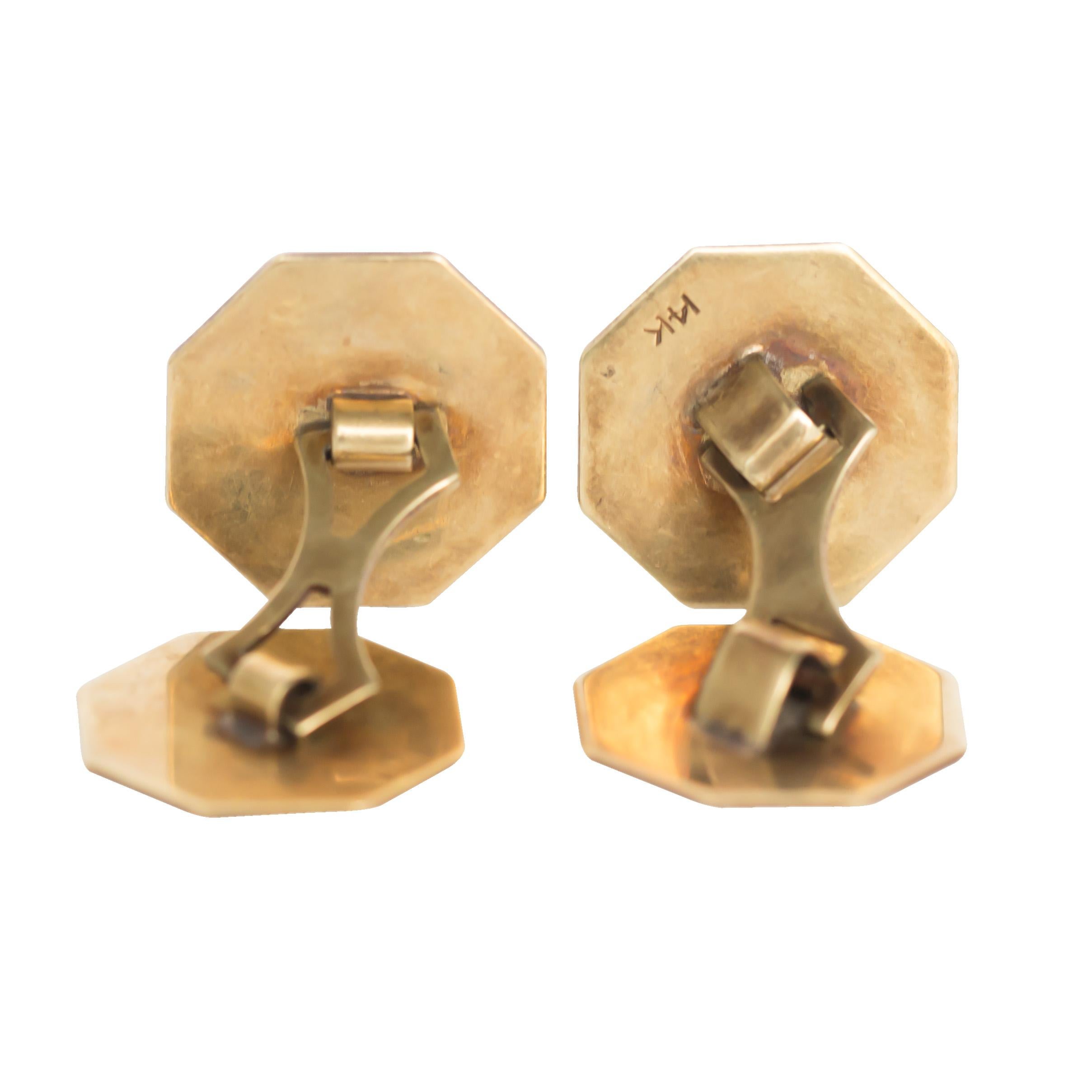 Victorian Yellow Gold Cufflinks For Sale