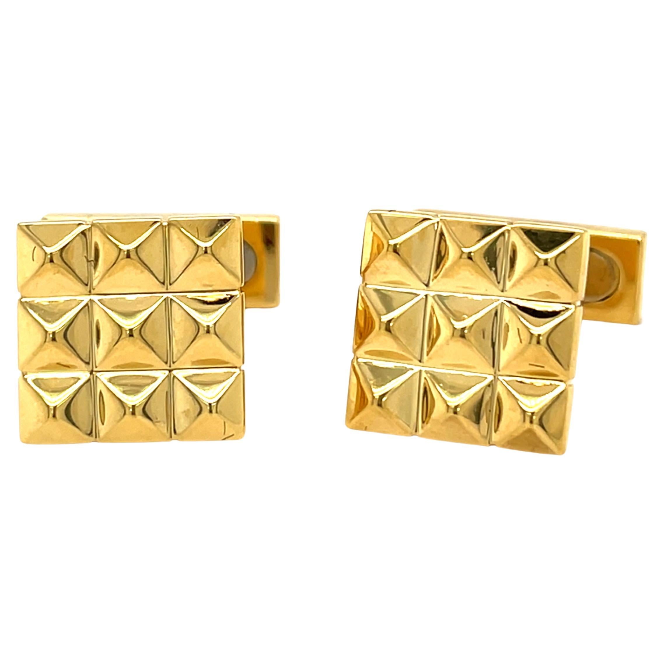 Yellow Gold Cufflinks  For Sale