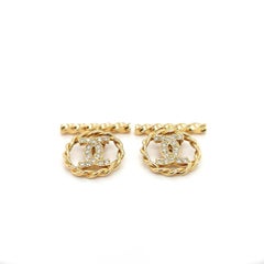 18kt Yellow Gold Cufflinks with CC Monogram, Knot Design, with 0.72ct Diamonds