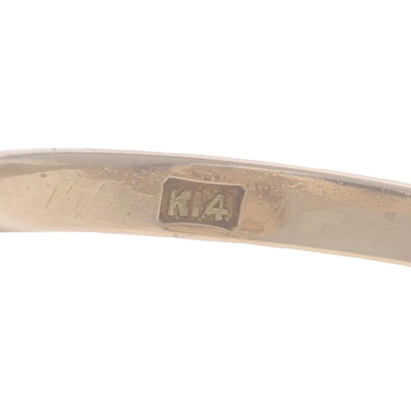Bague Bypass en or jaune avec perles de culture d'Akoya Art Deco - 14k Two-Stone Vintage en vente 2