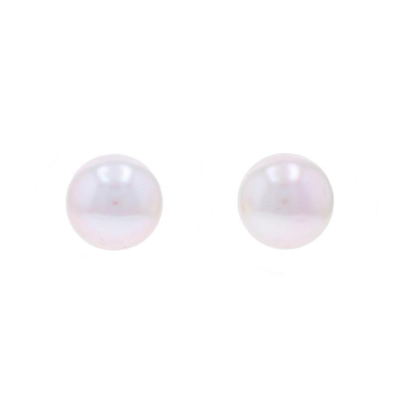 Metal Content: 14k Yellow Gold

Stone Information

Cultured Akoya Pearls
Diameter: 8.5mm - 9mm

Style: Stud
Fastening Type: Butterfly Closures
Theme: Round, Solitaire

Measurements

Tall: 11/32