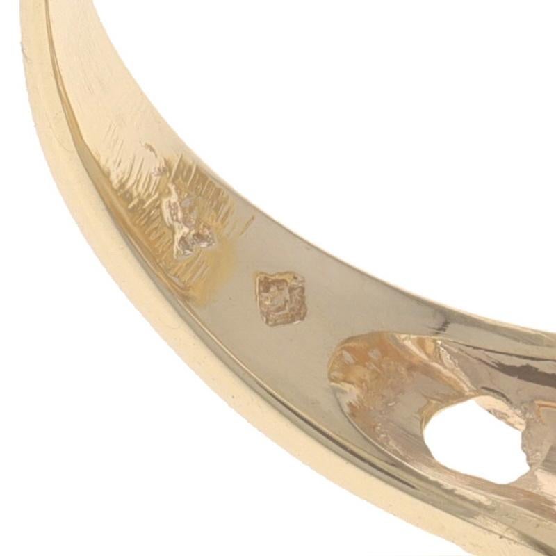 Yellow Gold Cultured Biwa Pearl & Diamond Ring - 14k For Sale 1