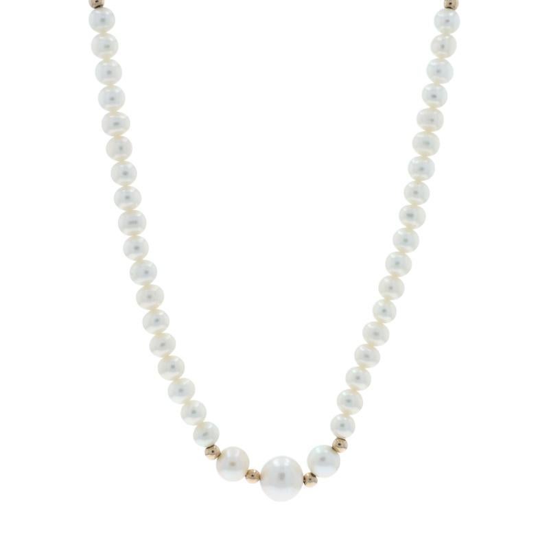 Yellow Gold Cultured Freshwater Pearls Strand Necklace 35 1/2" 14k