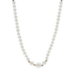 Yellow Gold Cultured Freshwater Pearls Strand Necklace 35 1/2" 14k