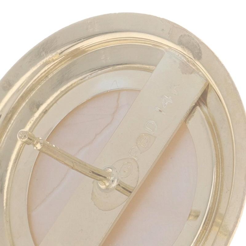 Women's Yellow Gold Cultured Mabe Pearl Large Stud Earrings - 14k Pierced For Sale