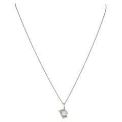 Collar colgante de oro amarillo con perlas cultivadas y diamantes 15" - 14k Abstracto