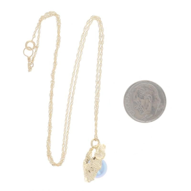 Collier pendentif en or jaune avec perles de culture et diamants 17 1/2