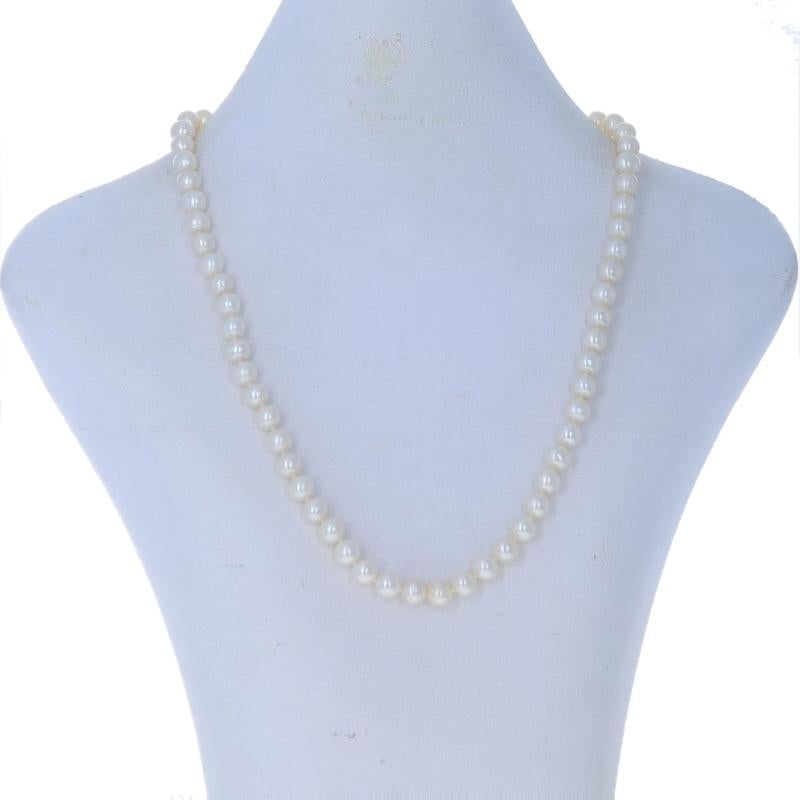 Bead Yellow Gold Cultured Pearl Knotted Strand Necklace 17 3/4