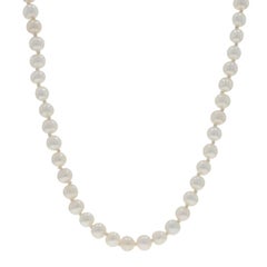Yellow Gold Cultured Pearl Knotted Strand Necklace 30" - 14k