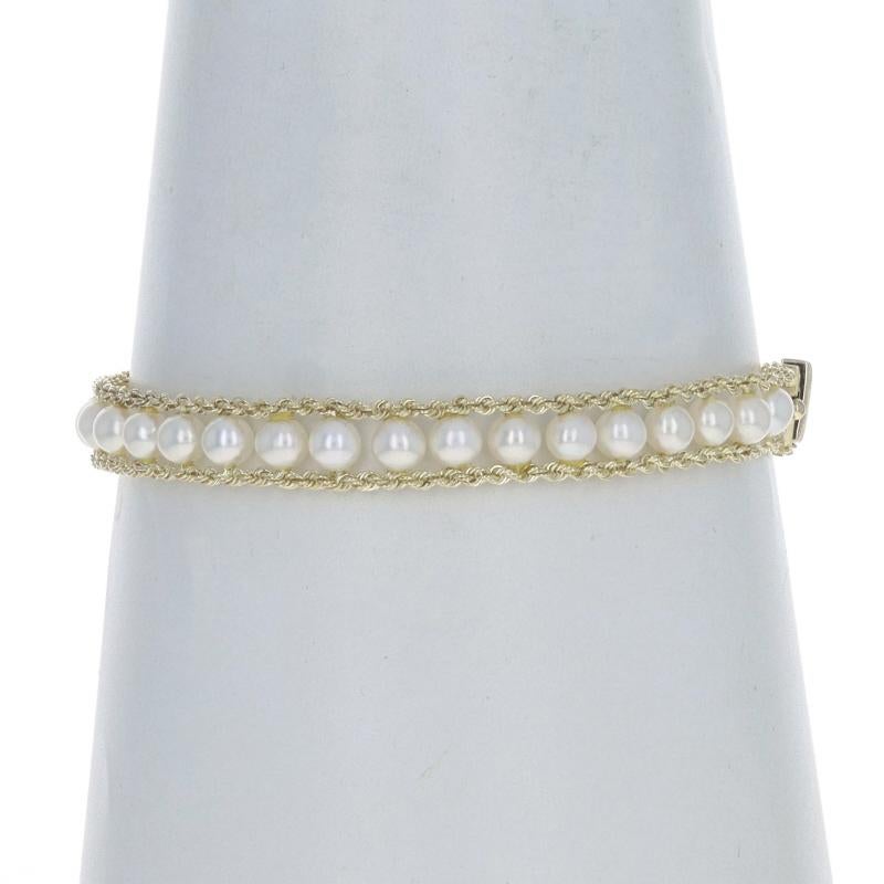 Gelbgold Zuchtperlen-Gliederarmband 7 3/4