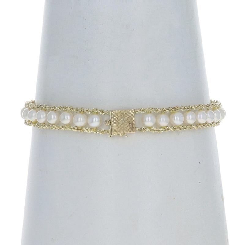Gelbgold Zuchtperlen-Gliederarmband 7 3/4