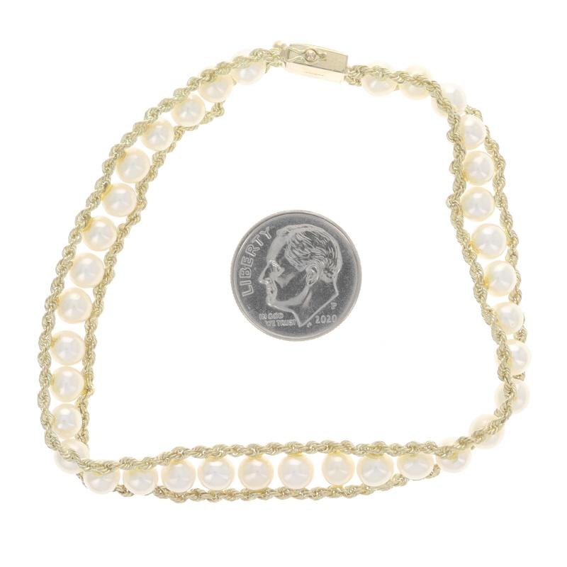 Gelbgold Zuchtperlen-Gliederarmband 7 3/4