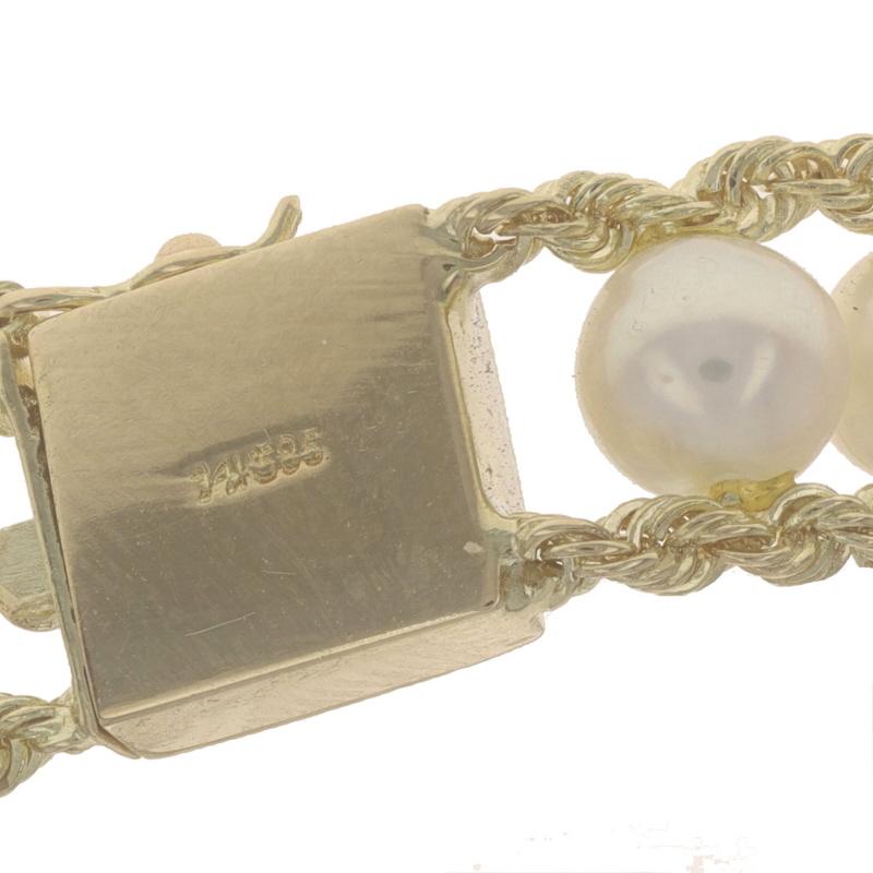Gelbgold Zuchtperlen-Gliederarmband 7 3/4