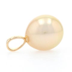 Yellow Gold Cultured Pearl Pendant, 14k Solitaire