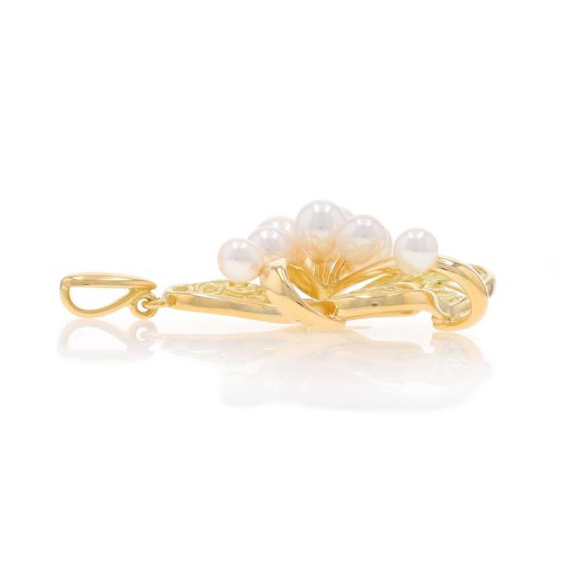 Perlina Ciondolo a grappolo con nastro di perle coltivate in oro giallo - 18k in vendita