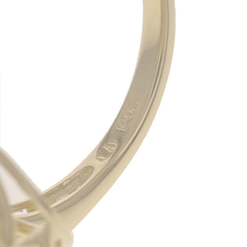 Yellow Gold Cultured Pearl Ruby Diamond Cluster Cocktail Ring - 14k .41ctw For Sale 2