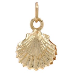 Gelbgold Zuchtperlen Muschel Solitär Charm - 14k Ocean Life Strand Penda