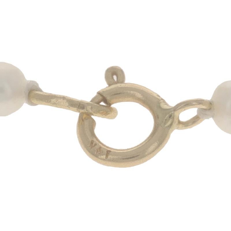 Yellow Gold Cultured Pearl Slide Pendant Necklace 18