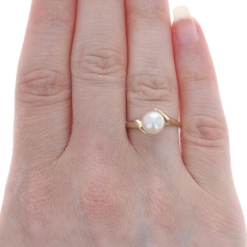 Perle Bague bypass solitaire en or jaune et perles de culture - 10 carats en vente