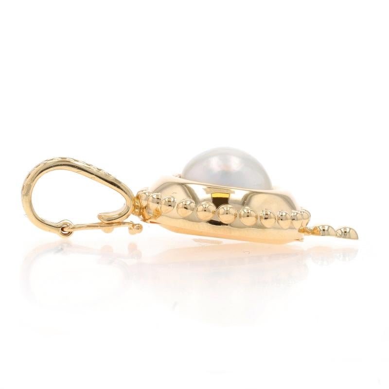 Bead Yellow Gold Cultured Pearl Solitaire Enhancer Pendant - 14k