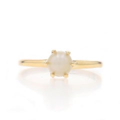 Bague solitaire en or jaune et perles de culture - 10 carats