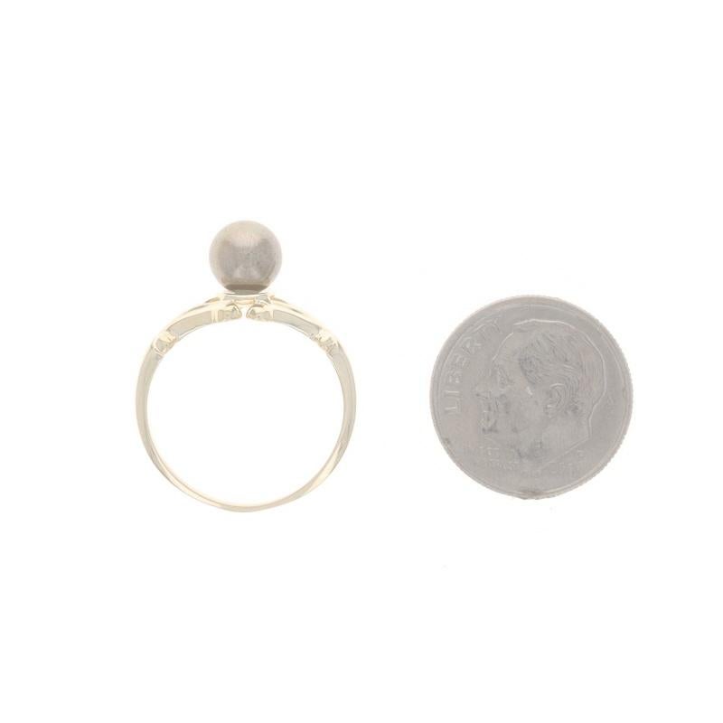 Solitär-Ring aus Gelbgold mit Zuchtperlen - 14k gefärbt im Angebot 1