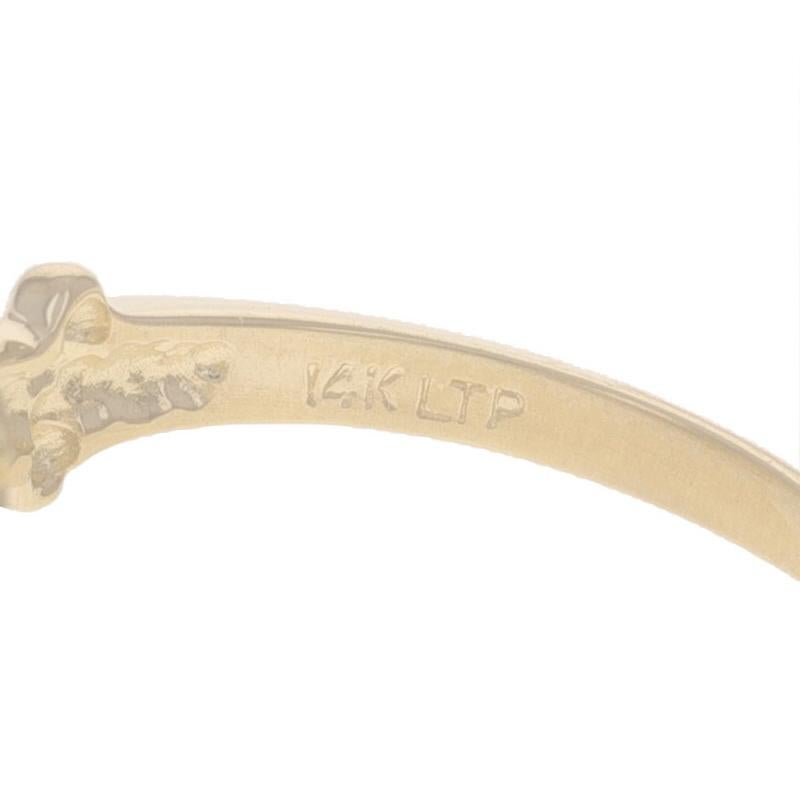 Solitär-Ring aus Gelbgold mit Zuchtperlen - 14k gefärbt im Angebot 2