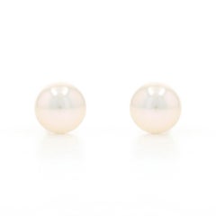 Boucles d'oreilles or jaune perles de culture - 14k perles percées